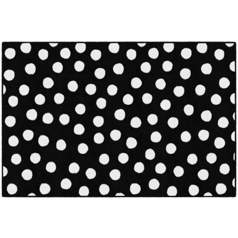 Picasso White Dots On Black Classroom Rug 1