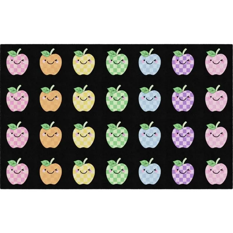 Plaid Pastel Apples School Rug 2