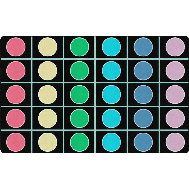 Pop Of Color Grid & Dots Seating Rug 3