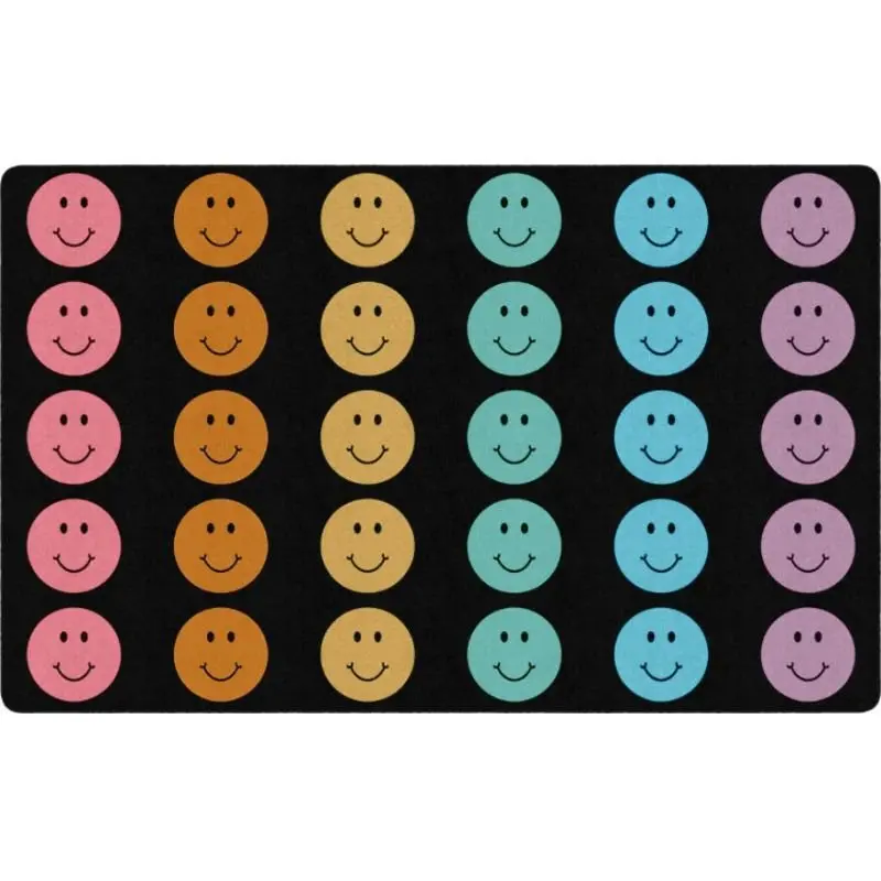 Rainbow Reflections Happy Face Seating Rug 4