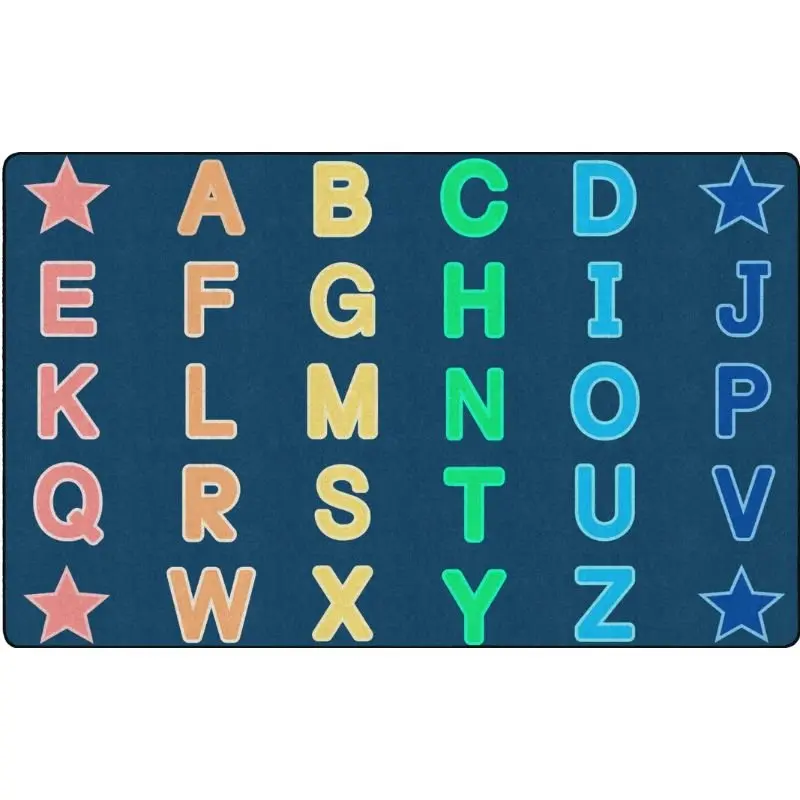 Rainbow Reverie Alphabet Star Classroom Rug 1