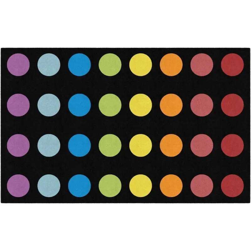 Rainbow Spots Criss Cross Classroom Rug 1