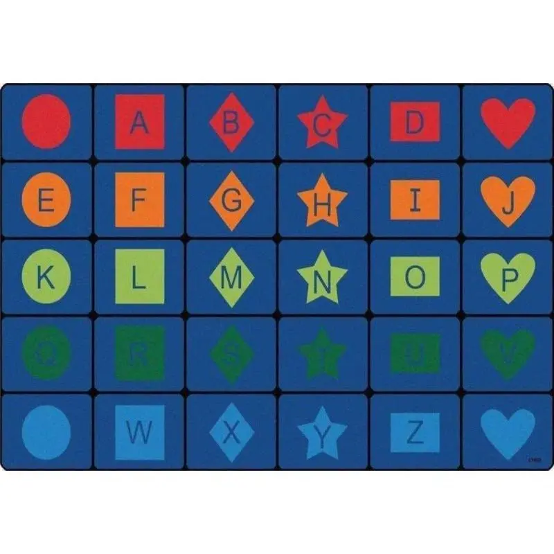 Simple Shapes Alphabet Classroom Seating Rug 1