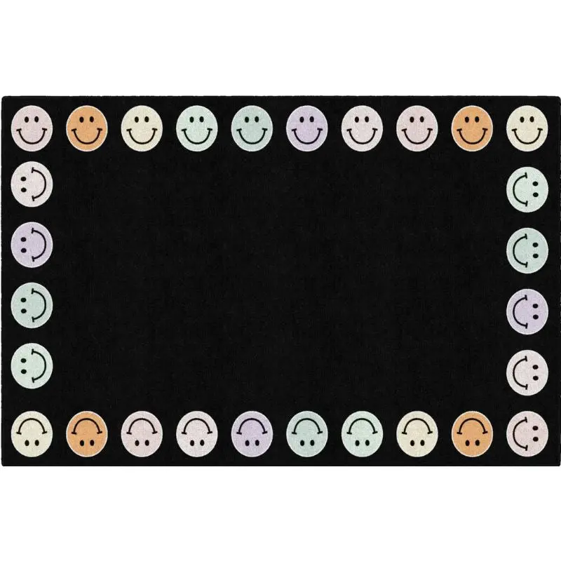 Happy Faces Border Classroom Rug 1