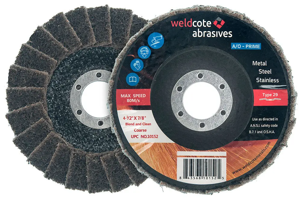Weldcote 4-1/2 X 7/8 T29 Blend And Clean Coarse Brown Wheel 1