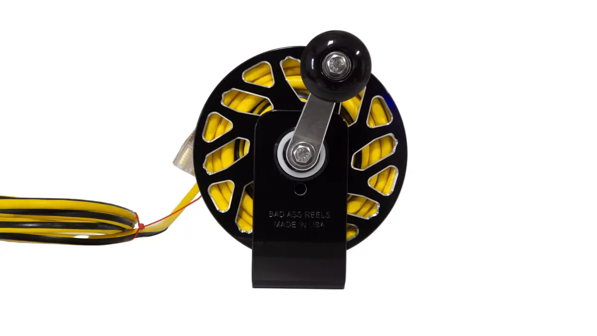 Badassreels Mini Triton Black Extension Cord Reel 1