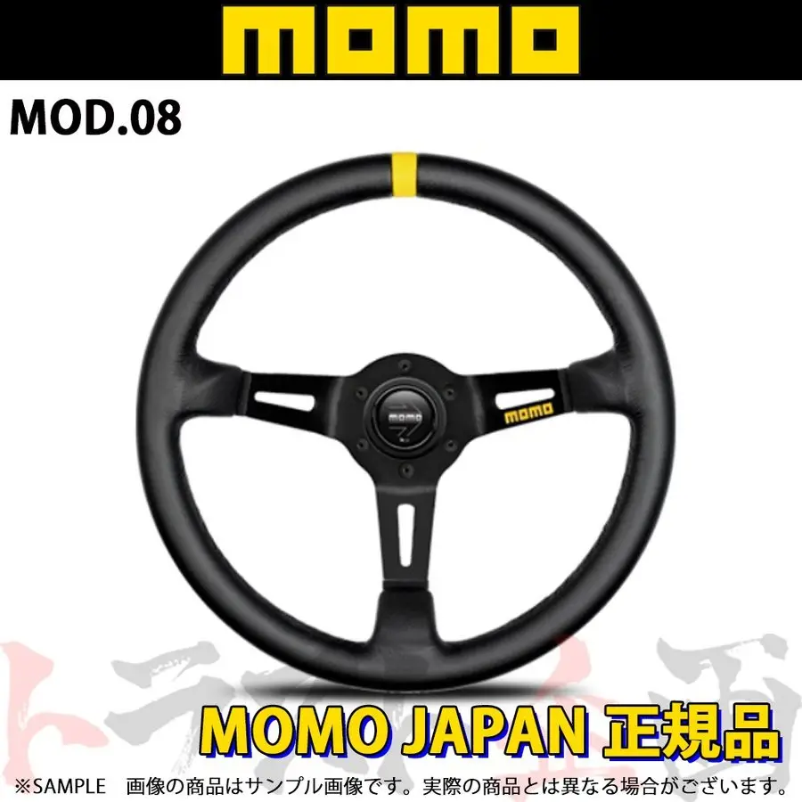 Momo ステアリング モデル08 レザー/ブラックスポーク 350Mm ##872111042 1