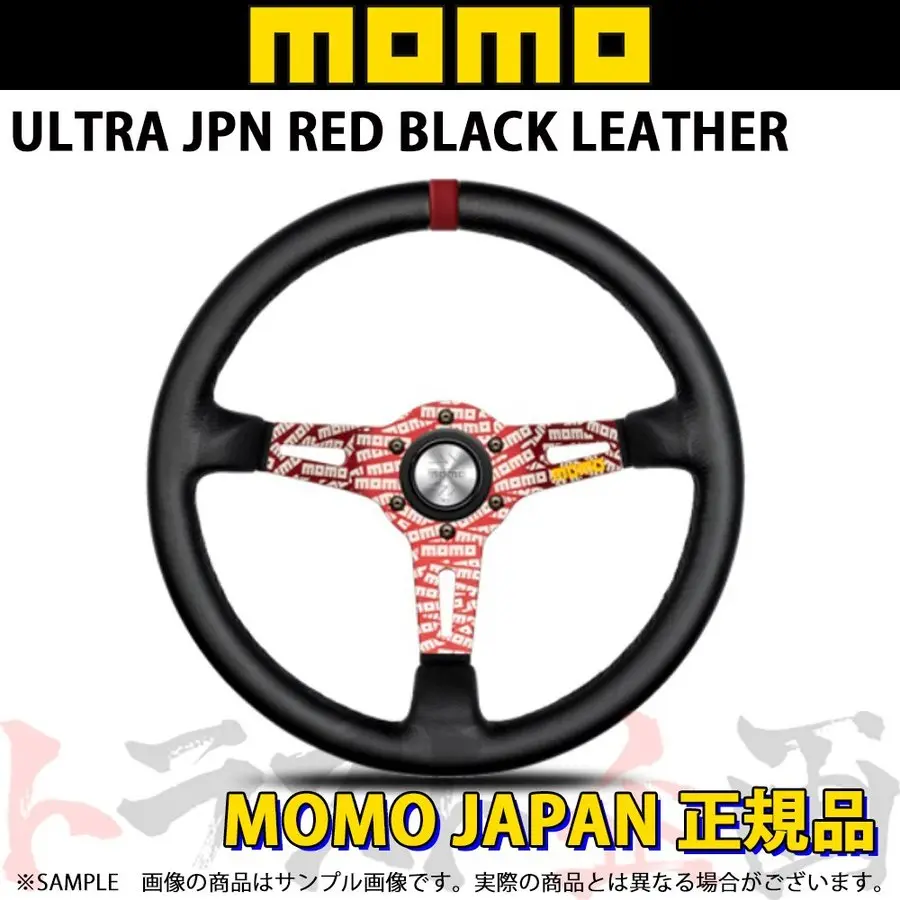 Momo モモ ステアリング ウルトラ ジャパン レッド ブラック レザー 350Mm ##872111070 1