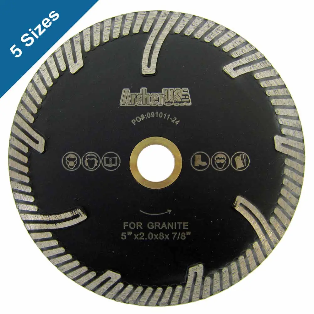 Turbo Blades With Protection Teeth For Stone Cutting (5 Sizes) 1