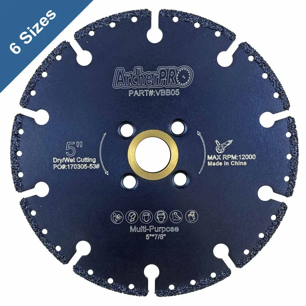 Aggressive Cutting! Vacuum Brazed Diamond Blades For All Purpose (6 Sizes) 1