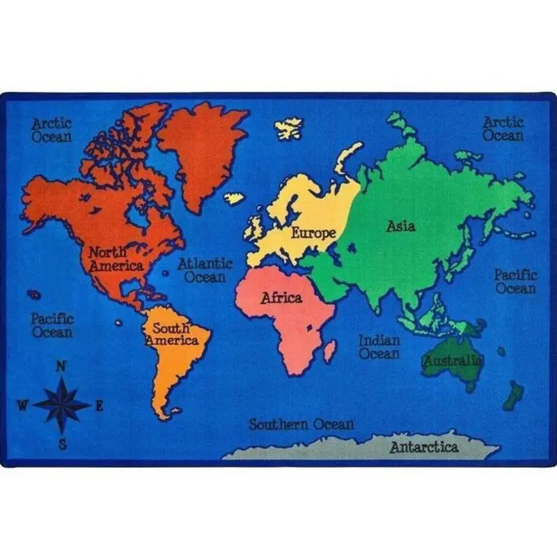 World Map Classroom Rug - Factory Second 1