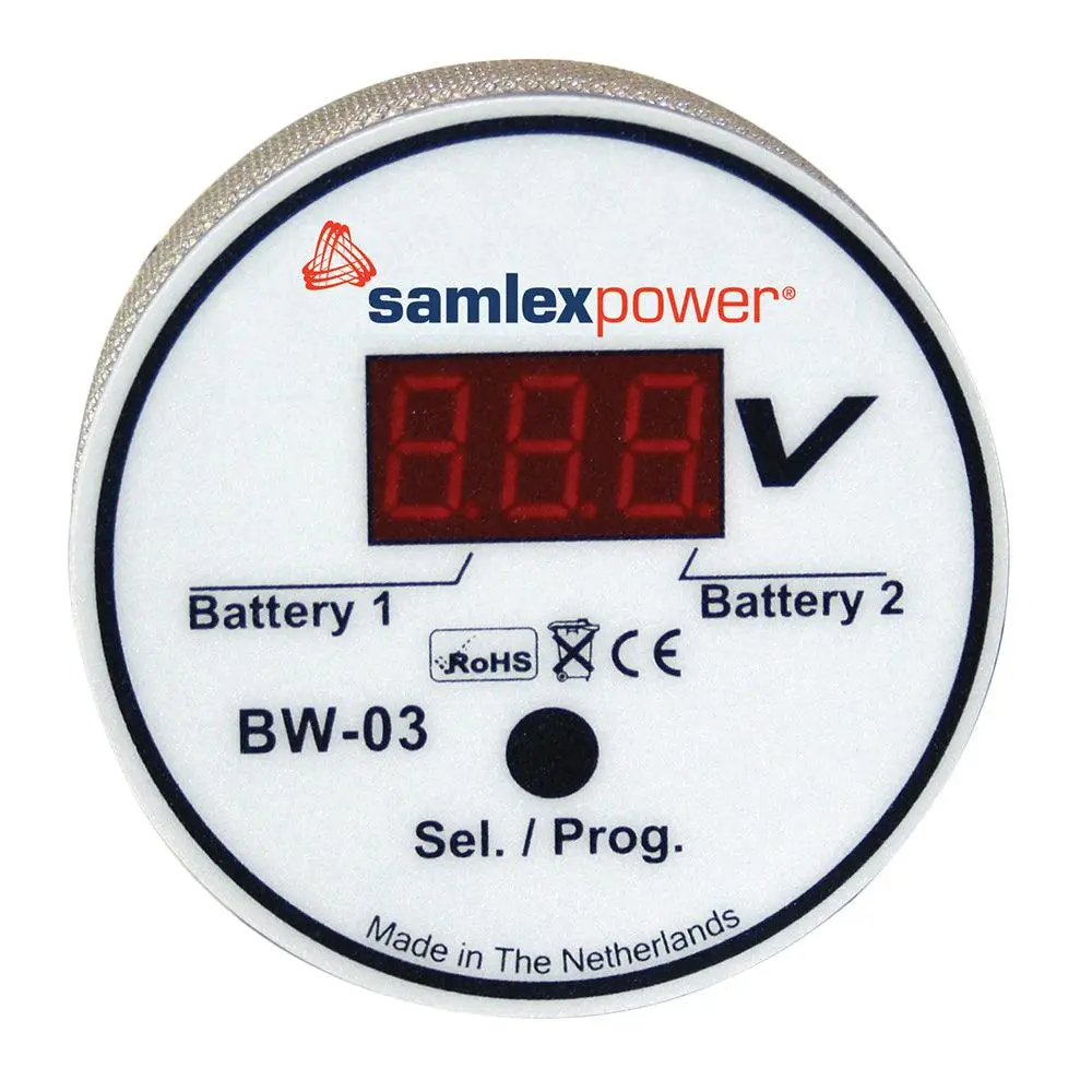 Samlex Dual Battery Monitor - 12V Or 24V - Auto Detection [Bw-03] 1