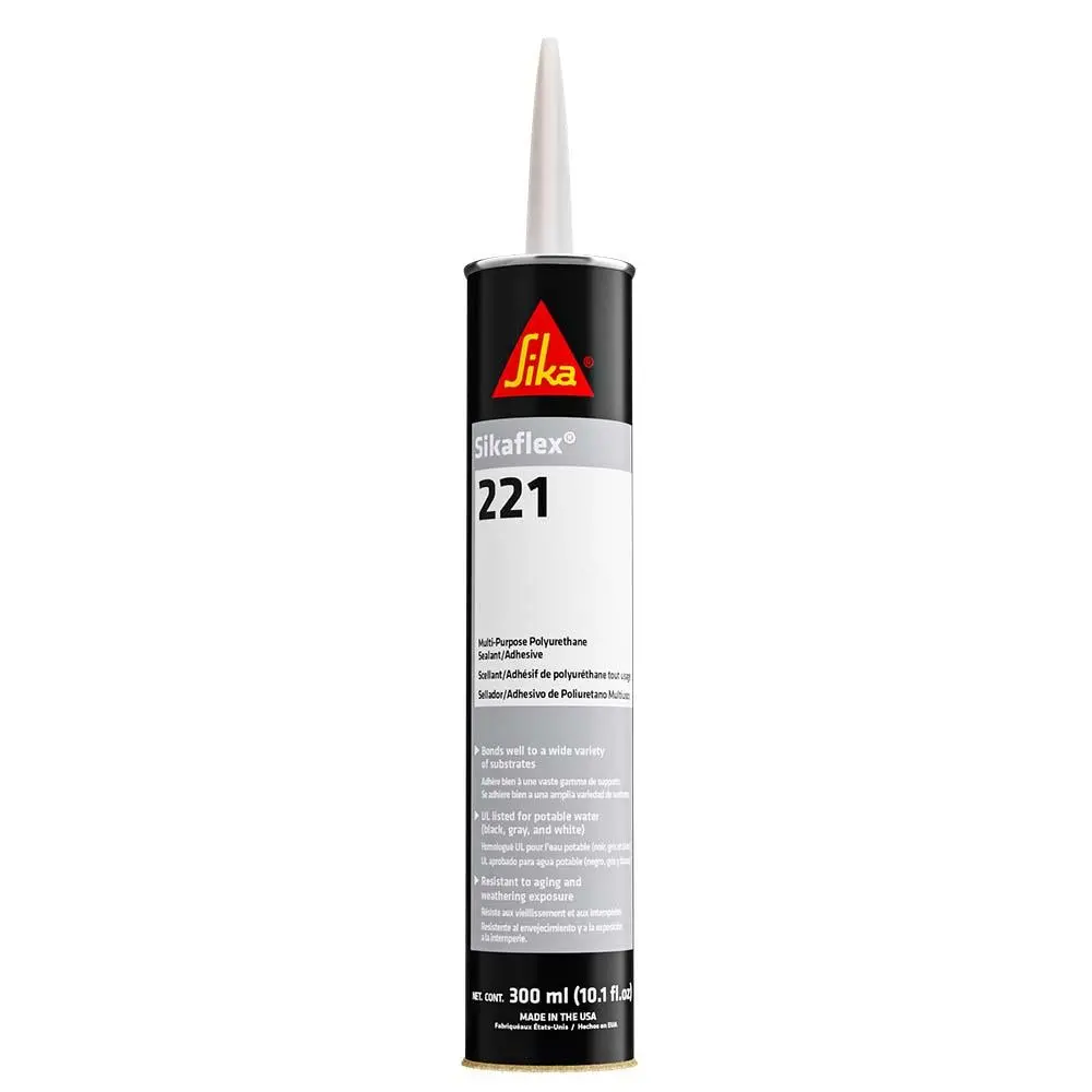 Sika Sikaflex 221 Multi-Purpose Polyurethane Sealant/Adhesive - 10.3Oz(300Ml) Cartridge - Black [90893] 1