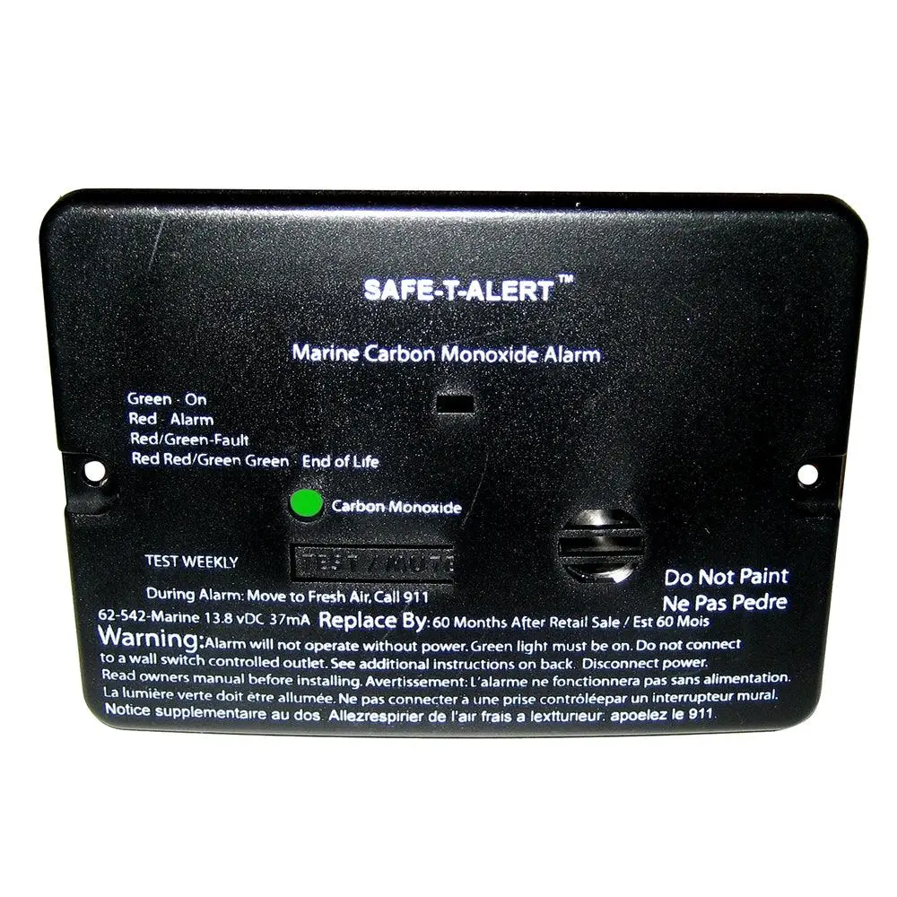 Safe-T-Alert 62 Series Carbon Monoxide Alarm - 12V - 62-542-Marine - Flush Mount - Black [62-542-Marine-Blk] 1