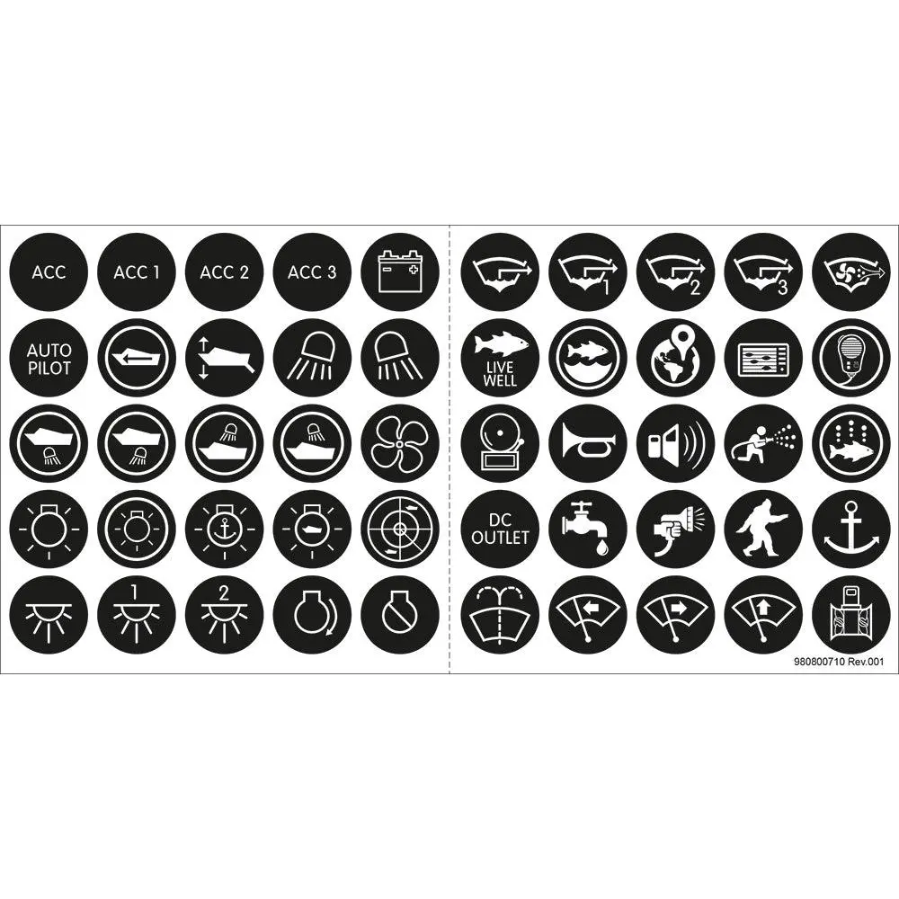 Blue Sea 4230 Push Button Switch Label Kit [4230] 1