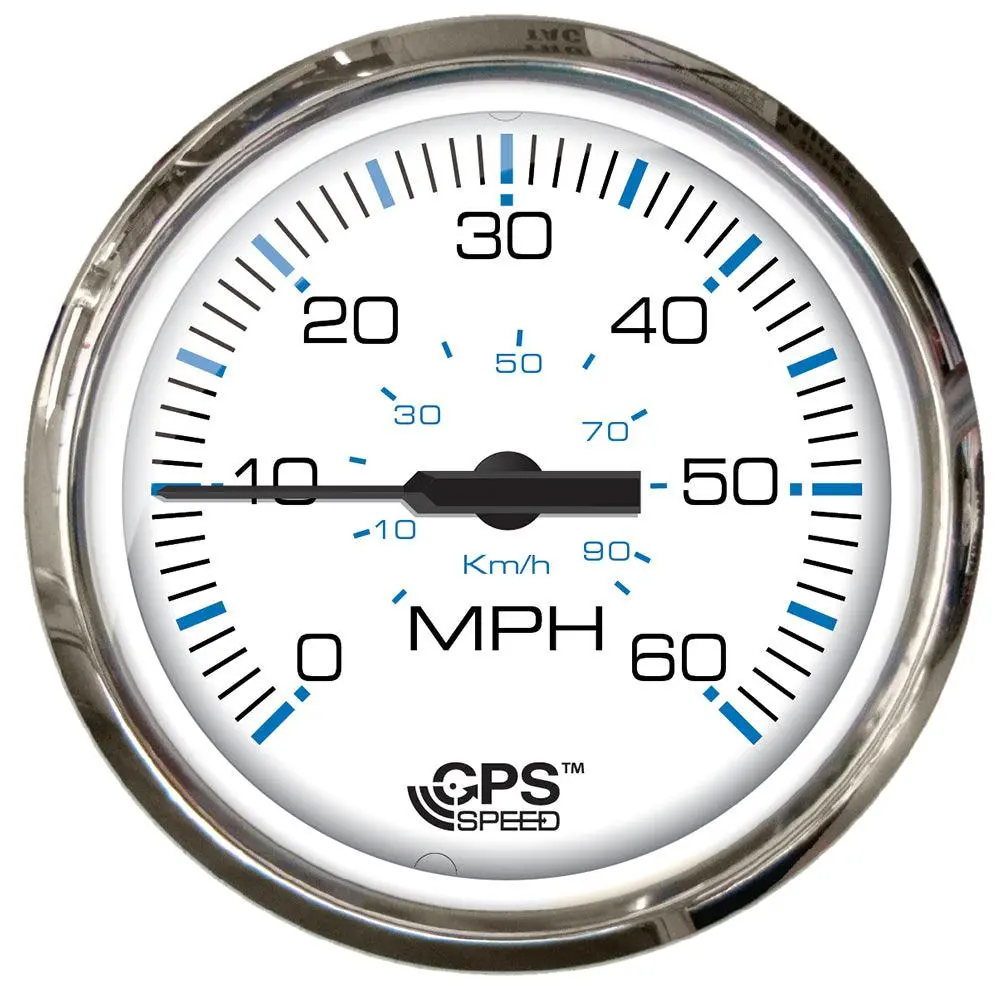 Faria Chesapeake White Ss 4" Studded Speedometer - 60Mph (Gps) [33839] 1