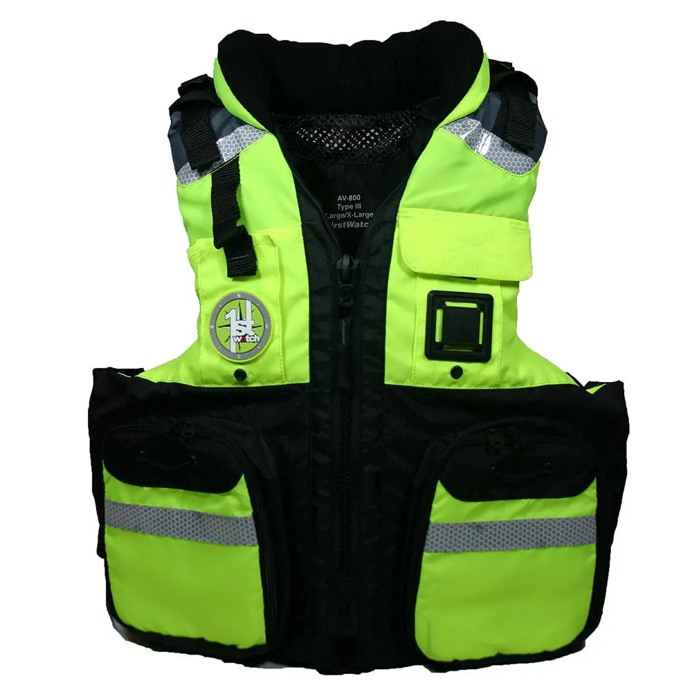 First Watch Av-800 Four Pocket Flotation Vest - Hi-Vis Yellow - Small To Medium [Av-800-Hv-S/M] 1