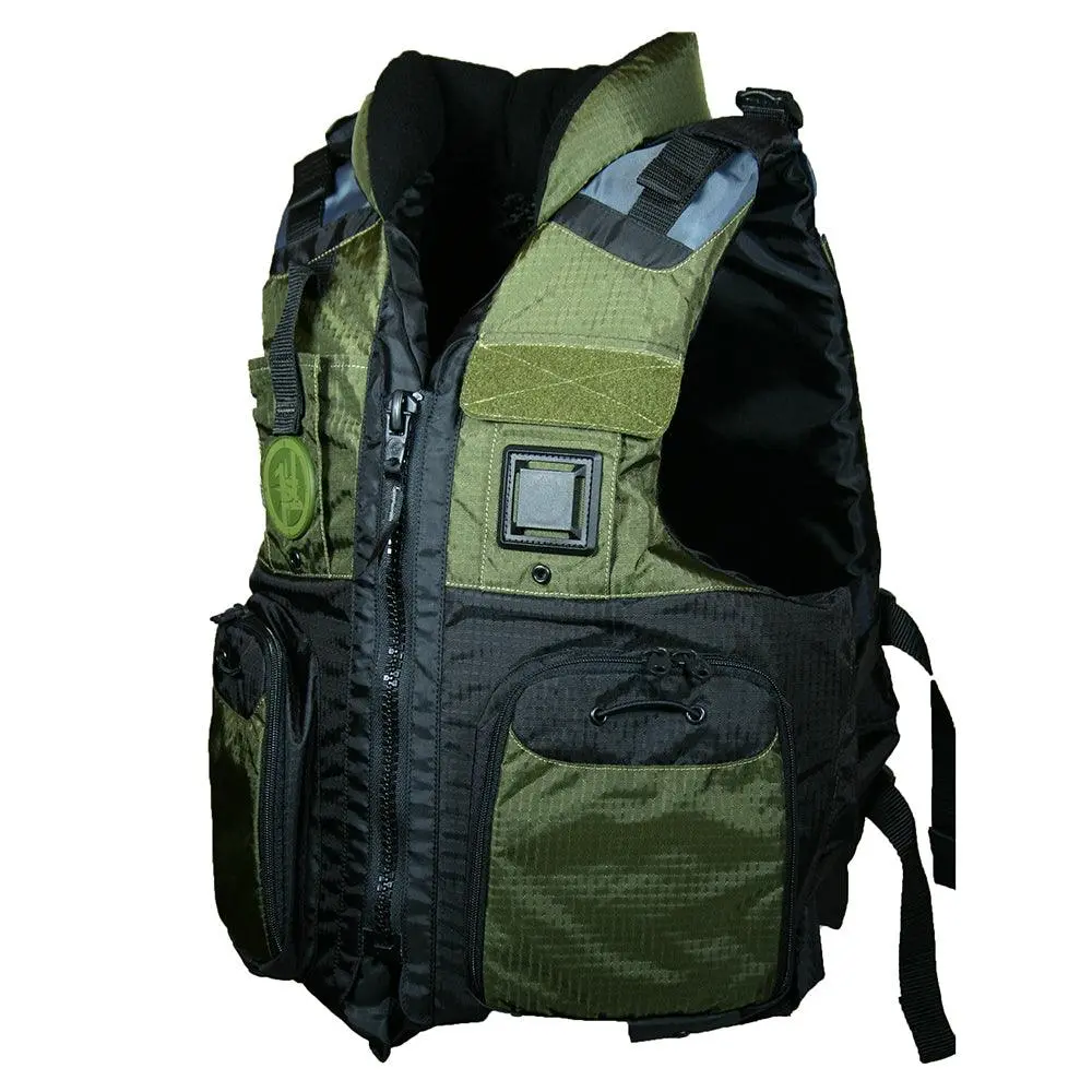 First Watch Av-800 Four Pocket Flotation Vest - Od Green - Large To Xl  [Av-800-Gn-L/Xl] 1