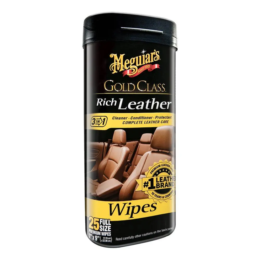 Meguiars Gold Class Rich Leather Cleaner  Conditioner Wipes [G10900] 1